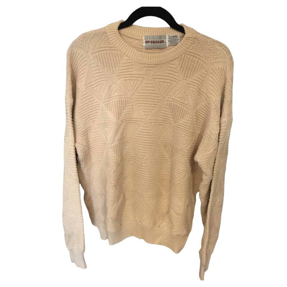 McGregor Vintage Chunky Knit Cream Color  Cotton Men's Sweater, Size XL - Picture 1 of 4